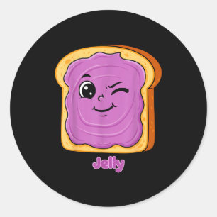 Funny Peanut Butter-jelly Friends Cute Food Matchi Classic Round Sticker