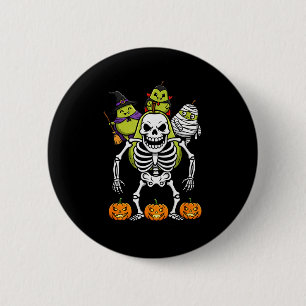 Funny Pear Skeleton Mummy Witch Halloween Kids Men 2 Inch Round Button