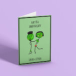 Funny Peas Customizable Anniversary  Card<br><div class="desc">Cheeky customizable anniversary card
“Hap-pea Anniversary”
Designed by CuppaTea Avery</div>