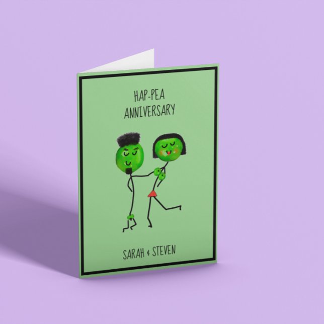 Funny Peas Customizable Anniversary  Card (Creator Uploaded)