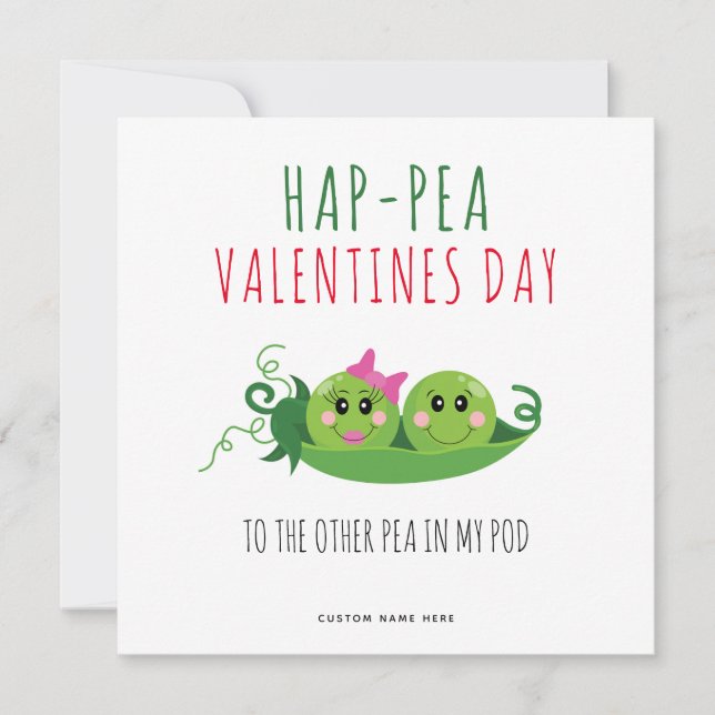 Funny Peas Valentines Jour Carte romantique (Devant)