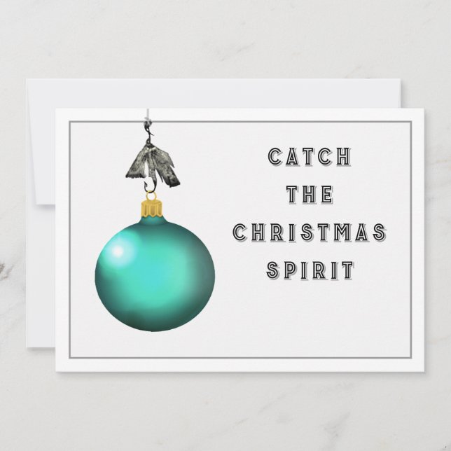 Funny Pêche Cartes de fin de année de Noël (Devant)