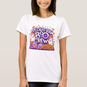 Funny Pediatric Boo Crew Tee Spooky Nurse Ghosts