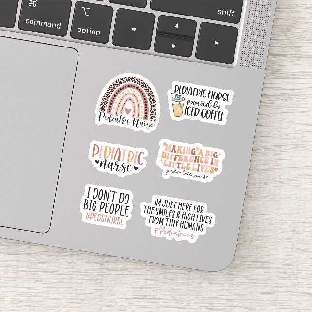 Funny Pediatric Nurse Sticker Pack, Peds Nursing (Detail)