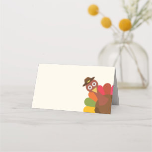 Funny   Peek-a-Boo Thanksgiving Turkey Place Card