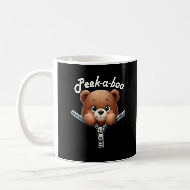 Funny - Peekabo - Bear Coffee Mug (Left)