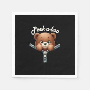 Funny - Peekabo - Bear Napkin