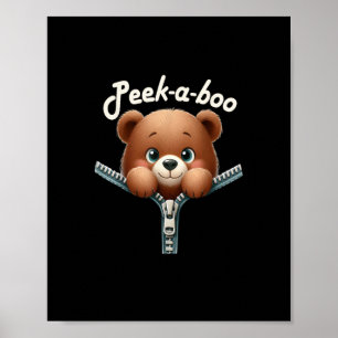 Funny - Peekabo - Bear Poster
