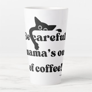 Funny Peekaboo Chat noir Latte Mug - Café mignonne