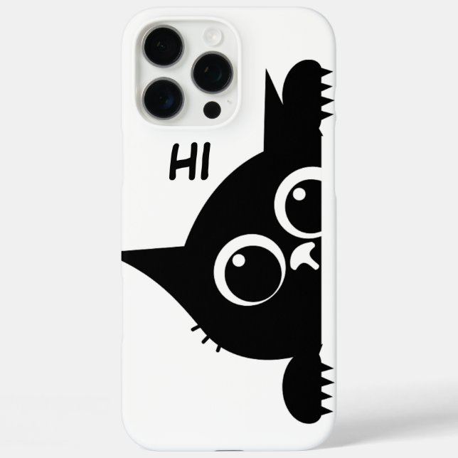 Funny Peeking Cat Minimalist Art Case-Mate iPhone Case (Back)