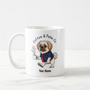 Funny Pekingese Dog Business Suit Coffee  Mug