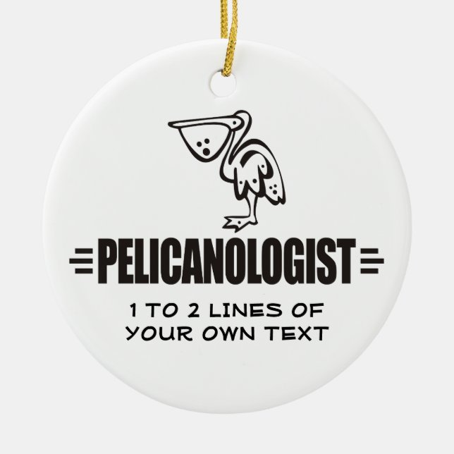 Funny Pelican Ceramic Ornament (Front)