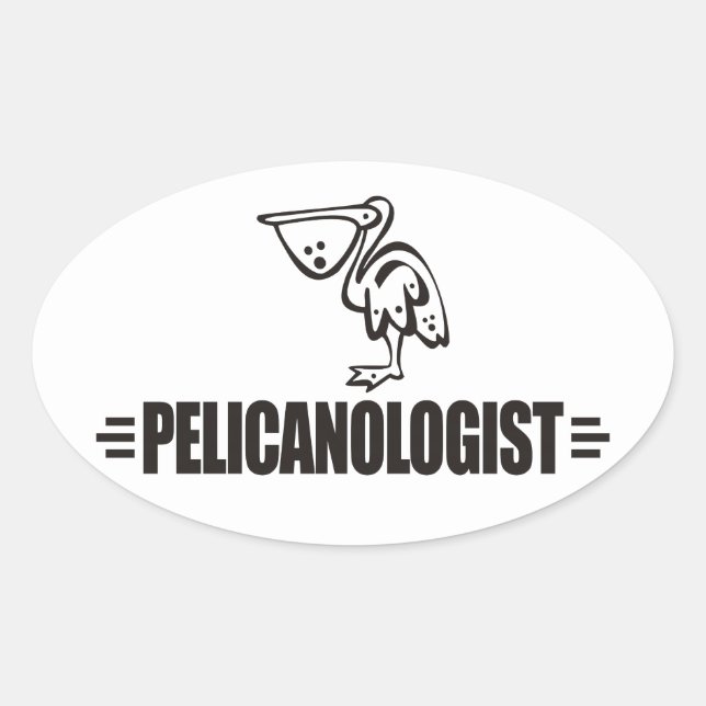 Funny Pelican Oval Sticker (Front)