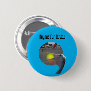 Funny Pelican Tennis Player, Badge 2 Inch Round Button