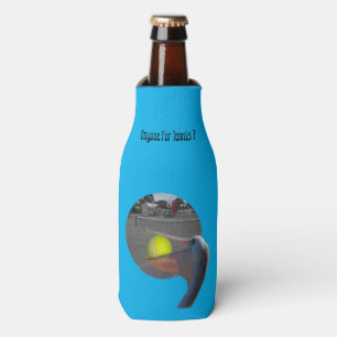 Funny Pelican Tennis Player, Bottle Cooler