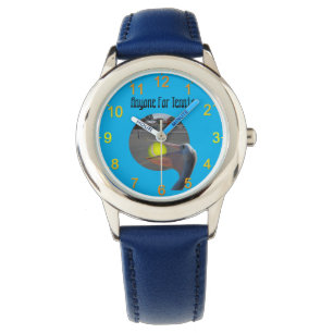 Funny Pelican Tennis Player, Kids Leather Watch