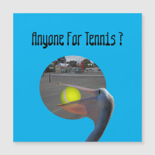 Funny Pelican Tennis Player, Magnetic Card