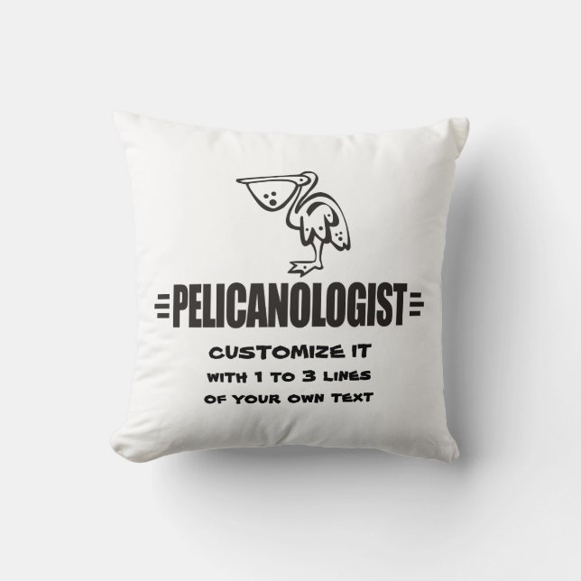 Funny Pelican Throw Pillow (Front)