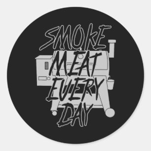 Funny Pellet Smoker Bbq Pit Grill Gift For Meat Sm Classic Round Sticker
