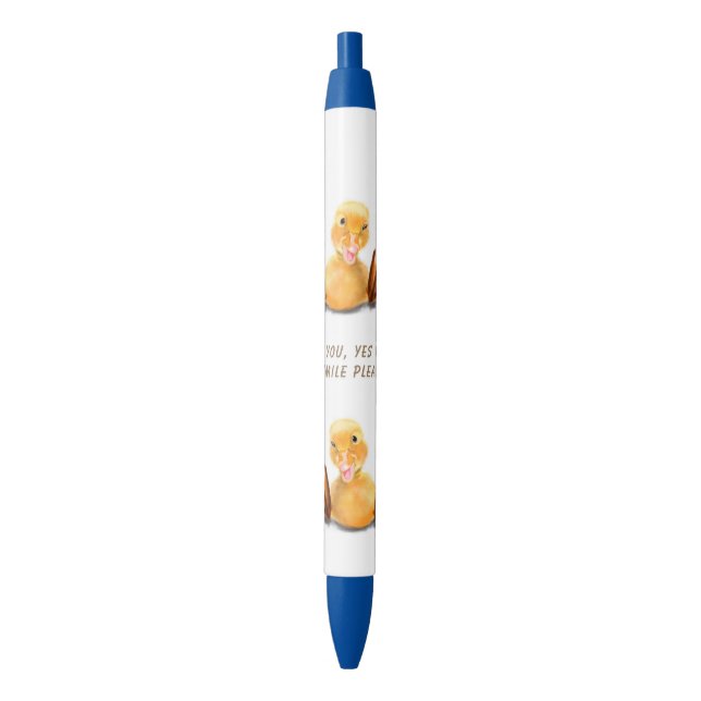 Funny Pen Gift with Happy Yellow Duck - Smile (Front Vertical)