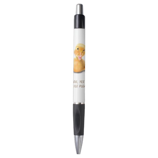 Funny Pen with Happy Yellow Duck - Smile (Front Vertical)