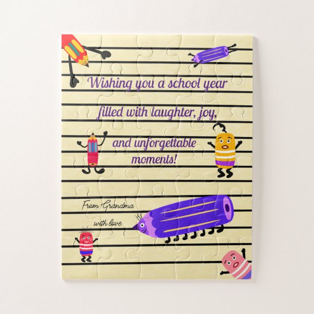 Funny pencils and rubbers jigsaw puzzle (Vertical)
