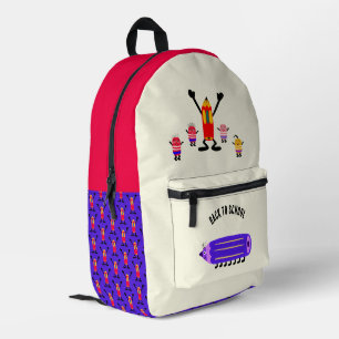 Funny pencils printed backpack