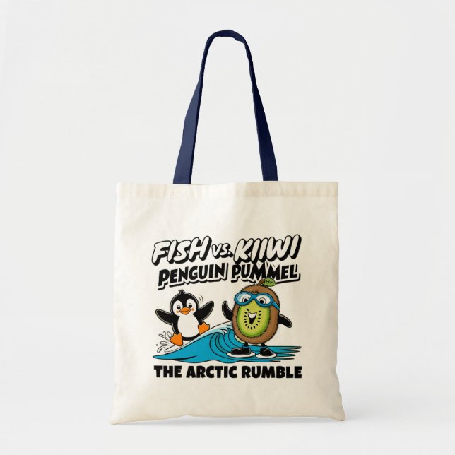 Funny penguin and kiwi  tote bag (Front)
