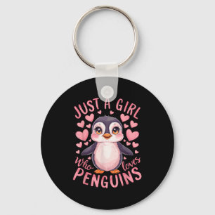 Funny Penguin Animal Just A Girl Who Loves Penguin Keychain