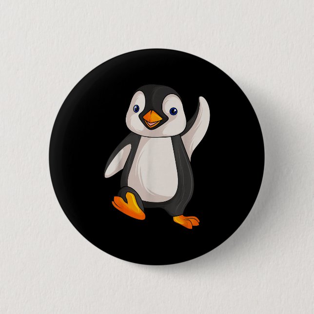 Funny Penguin Apparel S Uni-adults Kids Children B 2 Inch Round Button (Front)