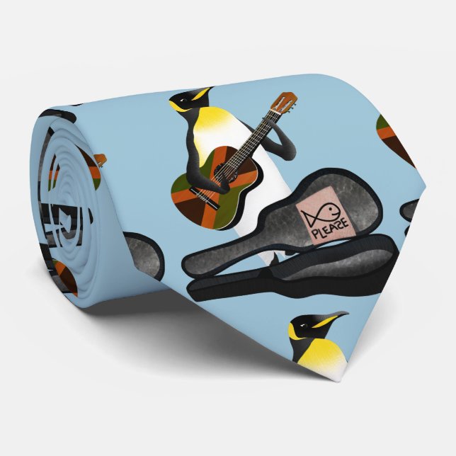 Funny Penguin Busking Tie (Rolled)
