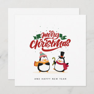 Funny Penguin Christmas Card, Merry Christmas  Holiday Card