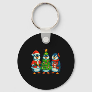 Funny Penguin Christmas Lights Penguin Cute Xmas H Keychain