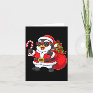 Funny Penguin Christmas Santa Outfit Xmas Boys Gir Card