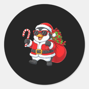 Funny Penguin Christmas Santa Outfit Xmas Boys Gir Classic Round Sticker
