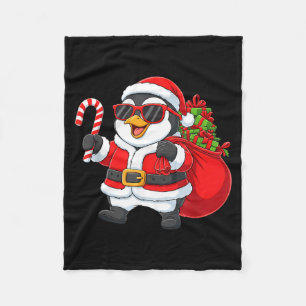 Funny Penguin Christmas Santa Outfit Xmas Boys Gir Fleece Blanket