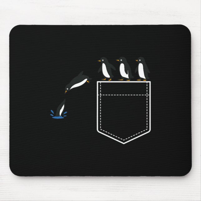 Funny Penguin Cket Cute Diving Penguin Animal Love Mouse Pad (Front)