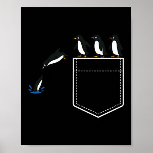 Funny Penguin Cket Cute Diving Penguin Animal Love Poster