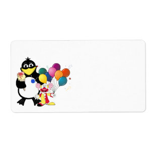 Funny penguin & clown cartoon