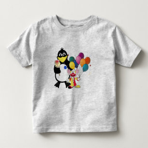 Funny penguin & clown cartoon toddler t-shirt