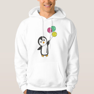 Funny Penguin Flies Up With Balloons Hoodie