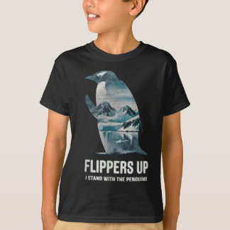 Funny Penguin Flippers Up I Stand With The Penguin T-Shirt