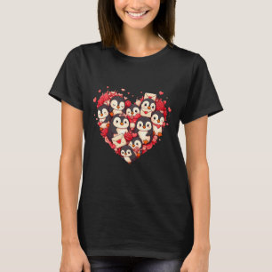 Funny Penguin Heart Valentine Penguin Womens Mens  T-Shirt