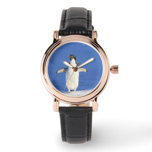 Funny penguin on ice photo watch