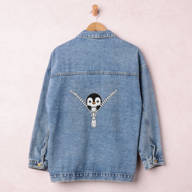 Funny Penguin Peek Denim Jacket (Hangar)