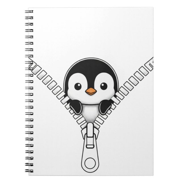 Funny Penguin Peek  Notebook (Front)