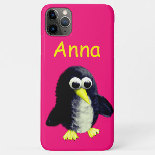 Funny penguin, personalized luggage tag iPhone 11 pro max case