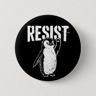 Funny Penguin Resist Cool Penguins Resist 2 Inch Round Button