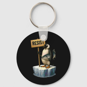 Funny Penguin Resist Cool Penguins Resist  Keychain
