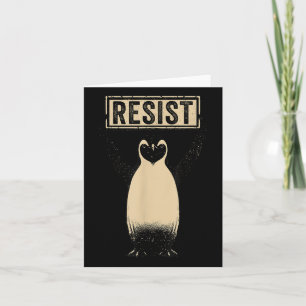 Funny Penguin Resist Cool Penguins Vintage Protest Card